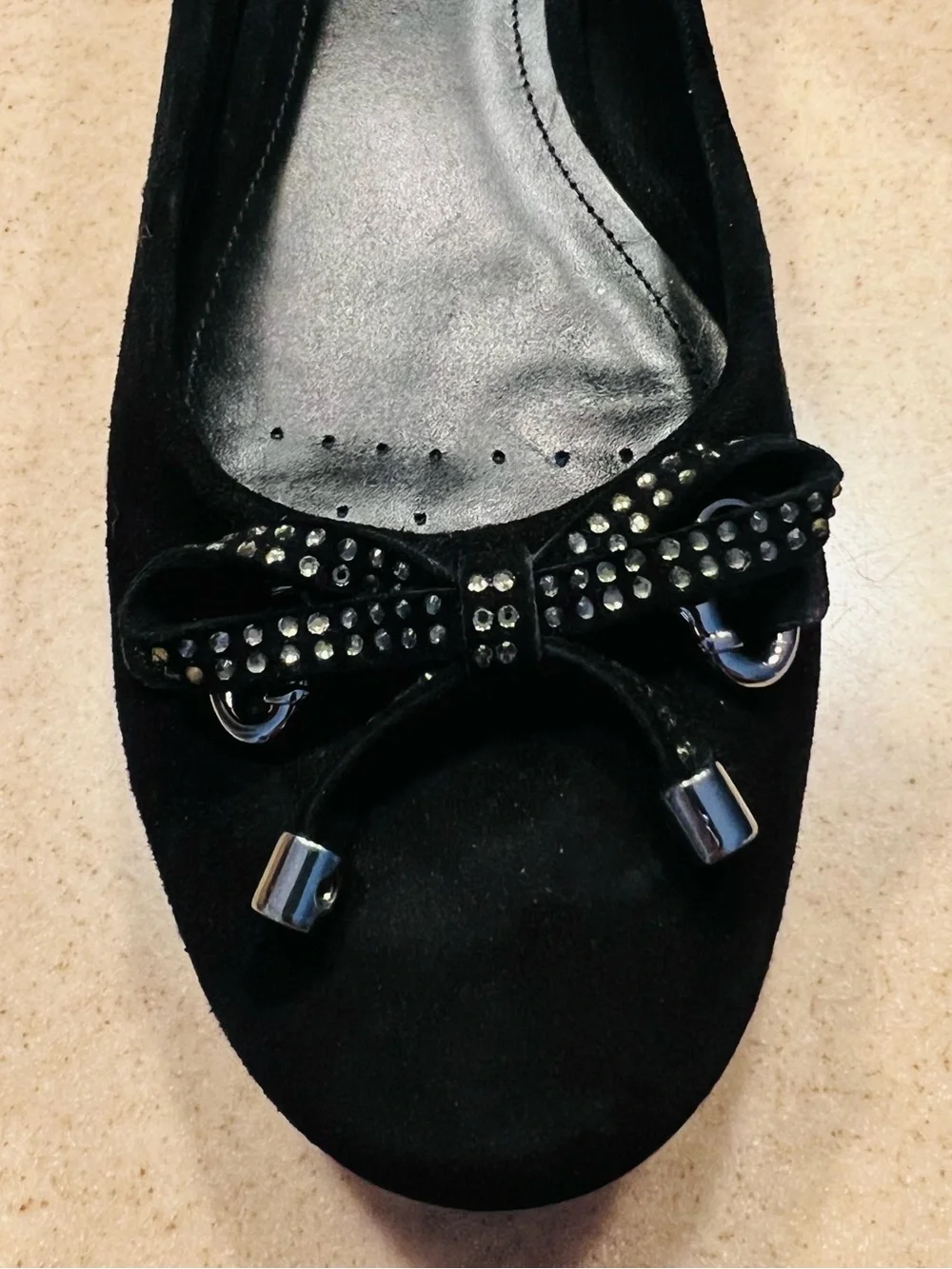 Geox “Respira” Black Suede Bow Ballet Flats size 7.5(38 euro)
